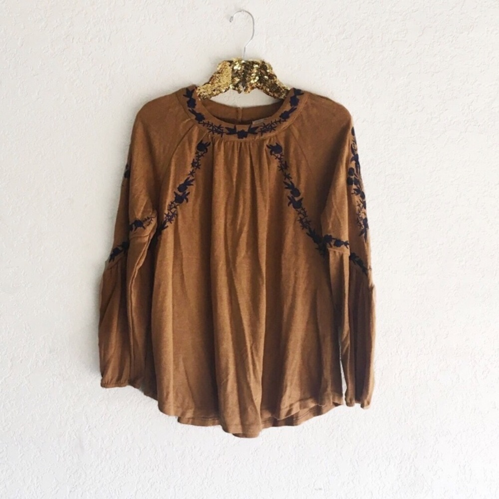 Floral Long Sleeve Embroidered Top